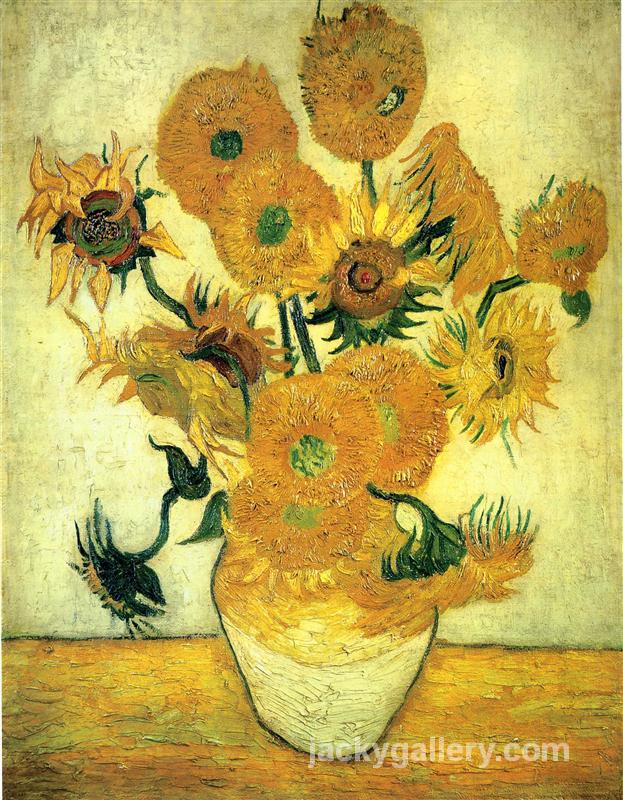 Still Life - Vase with Fourteen Sunflowers, Van Gogh painting - Click Image to Close
